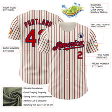 Загрузить изображение в средство просмотра галереи, Custom Cream (Navy Red Pinstripe) Red-Navy Authentic Baseball Jersey