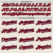 Загрузить изображение в средство просмотра галереи, Custom Cream (Navy Red Pinstripe) Red-Navy Authentic Baseball Jersey