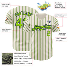 Загрузить изображение в средство просмотра галереи, Custom Cream (Navy Neon Green Pinstripe) Neon Green-Navy Authentic Baseball Jersey