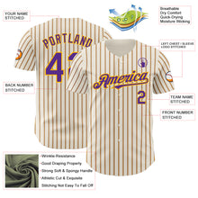 Загрузить изображение в средство просмотра галереи, Custom Cream (Purple Gold Pinstripe) Purple-Gold Authentic Baseball Jersey