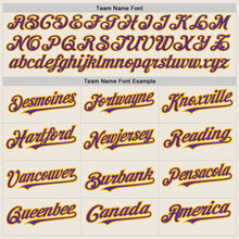 Загрузить изображение в средство просмотра галереи, Custom Cream (Purple Gold Pinstripe) Purple-Gold Authentic Baseball Jersey