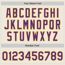 Загрузить изображение в средство просмотра галереи, Custom Cream (Purple Gold Pinstripe) Purple-Gold Authentic Baseball Jersey
