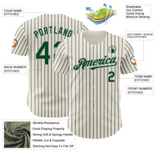 Charger l'image dans la galerie, Custom Cream (Green Gray Pinstripe) Green-Gray Authentic Baseball Jersey