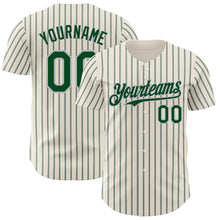 Charger l'image dans la galerie, Custom Cream (Green Gray Pinstripe) Green-Gray Authentic Baseball Jersey
