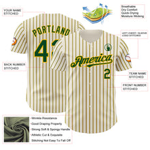 Загрузить изображение в средство просмотра галереи, Custom Cream (Green Gold Pinstripe) Green-Gold Authentic Baseball Jersey