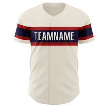 Загрузить изображение в средство просмотра галереи, Custom Cream Red-Navy Authentic Baseball Jersey