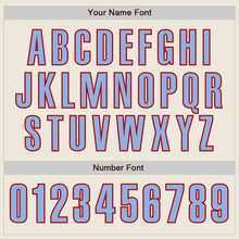 Load image into Gallery viewer, Custom Cream Light Blue-Red Authentic Baseball Jersey