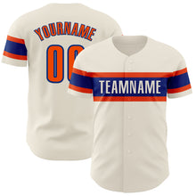 Load image into Gallery viewer, Custom Cream Orange-Royal Authentic Baseball Jersey