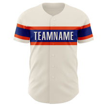 Laden Sie das Bild in den Galerie-Viewer, Custom Cream Royal-Orange Authentic Baseball Jersey
