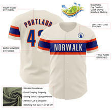 Laden Sie das Bild in den Galerie-Viewer, Custom Cream Royal-Orange Authentic Baseball Jersey