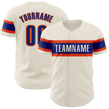 Laden Sie das Bild in den Galerie-Viewer, Custom Cream Royal-Orange Authentic Baseball Jersey