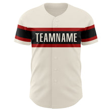 Загрузить изображение в средство просмотра галереи, Custom Cream Red-Black Authentic Baseball Jersey