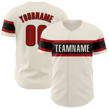 Загрузить изображение в средство просмотра галереи, Custom Cream Red-Black Authentic Baseball Jersey