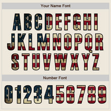 Load image into Gallery viewer, Custom Cream Vintage USA Flag Black-Red Authentic Baseball Jersey