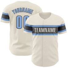 Загрузить изображение в средство просмотра галереи, Custom Cream Light Blue-Steel Gray Authentic Baseball Jersey