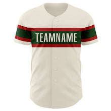 Charger l'image dans la galerie, Custom Cream Red-Green Authentic Baseball Jersey