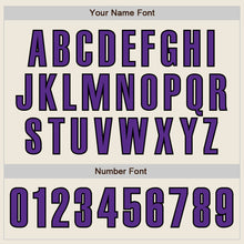 Load image into Gallery viewer, Custom Cream Purple-Black Authentic Baseball Jersey