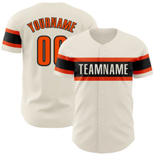 Load image into Gallery viewer, Custom Cream Orange-Black Authentic Baseball Jersey