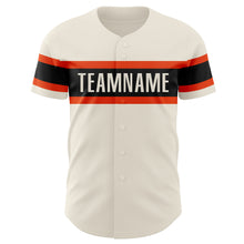 Загрузить изображение в средство просмотра галереи, Custom Cream Black-Orange Authentic Baseball Jersey
