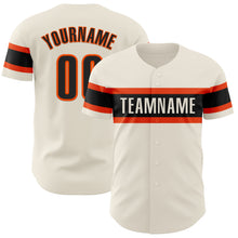 Загрузить изображение в средство просмотра галереи, Custom Cream Black-Orange Authentic Baseball Jersey
