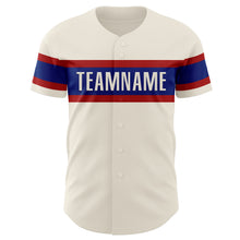 Загрузить изображение в средство просмотра галереи, Custom Cream Red-Royal Authentic Baseball Jersey