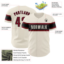 Load image into Gallery viewer, Custom Cream Crimson-Black Authentic Baseball Jersey