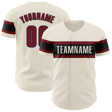 Load image into Gallery viewer, Custom Cream Crimson-Black Authentic Baseball Jersey