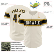 Laden Sie das Bild in den Galerie-Viewer, Custom Cream Black-Old Gold Authentic Baseball Jersey