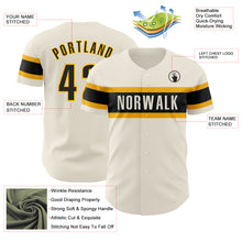 Laden Sie das Bild in den Galerie-Viewer, Custom Cream Black-Gold Authentic Baseball Jersey