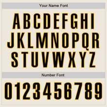 Laden Sie das Bild in den Galerie-Viewer, Custom Cream Black-Gold Authentic Baseball Jersey