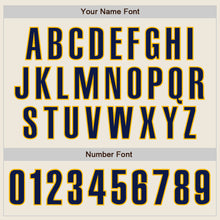 Charger l'image dans la galerie, Custom Cream Navy-Gold Authentic Baseball Jersey