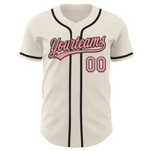 Laden Sie das Bild in den Galerie-Viewer, Custom Cream Medium Pink-Black Authentic Baseball Jersey