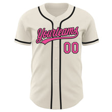 Load image into Gallery viewer, Custom Cream Pink-Black Authentic Baseball Jersey