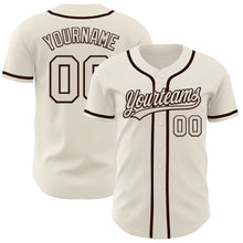 Загрузить изображение в средство просмотра галереи, Custom Cream Brown Authentic Baseball Jersey