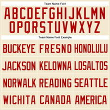 Laden Sie das Bild in den Galerie-Viewer, Custom Cream Red Mesh Authentic Throwback Baseball Jersey