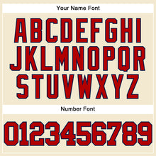 Laden Sie das Bild in den Galerie-Viewer, Custom Cream Red-Navy Mesh Authentic Throwback Baseball Jersey