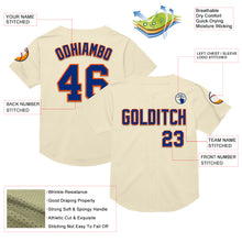 Laden Sie das Bild in den Galerie-Viewer, Custom Cream Royal-Orange Mesh Authentic Throwback Baseball Jersey