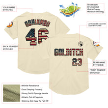 Laden Sie das Bild in den Galerie-Viewer, Custom Cream Vintage USA Flag-Black Mesh Authentic Throwback Baseball Jersey