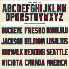 Laden Sie das Bild in den Galerie-Viewer, Custom Cream Crimson Black-Aqua Mesh Authentic Throwback Baseball Jersey