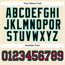 Laden Sie das Bild in den Galerie-Viewer, Custom Cream Crimson Black-Aqua Mesh Authentic Throwback Baseball Jersey