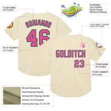 Laden Sie das Bild in den Galerie-Viewer, Custom Cream Pink-Kelly Green Mesh Authentic Throwback Baseball Jersey