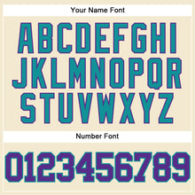 Laden Sie das Bild in den Galerie-Viewer, Custom Cream Purple-Teal Mesh Authentic Throwback Baseball Jersey