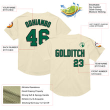 Laden Sie das Bild in den Galerie-Viewer, Custom Cream Kelly Green-Black Mesh Authentic Throwback Baseball Jersey