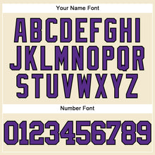 Laden Sie das Bild in den Galerie-Viewer, Custom Cream Purple-Black Mesh Authentic Throwback Baseball Jersey