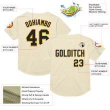 Laden Sie das Bild in den Galerie-Viewer, Custom Cream Black-Gold Mesh Authentic Throwback Baseball Jersey