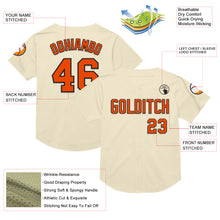 Laden Sie das Bild in den Galerie-Viewer, Custom Cream Orange-Black Mesh Authentic Throwback Baseball Jersey