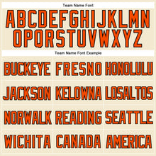 Laden Sie das Bild in den Galerie-Viewer, Custom Cream Orange-Black Mesh Authentic Throwback Baseball Jersey