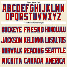 Laden Sie das Bild in den Galerie-Viewer, Custom Cream Red-Royal Mesh Authentic Throwback Baseball Jersey