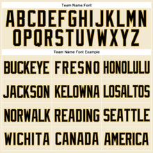 Laden Sie das Bild in den Galerie-Viewer, Custom Cream Black-Old Gold Mesh Authentic Throwback Baseball Jersey