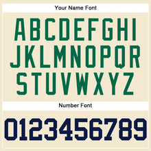 Laden Sie das Bild in den Galerie-Viewer, Custom Cream Navy-Kelly Green Mesh Authentic Throwback Baseball Jersey